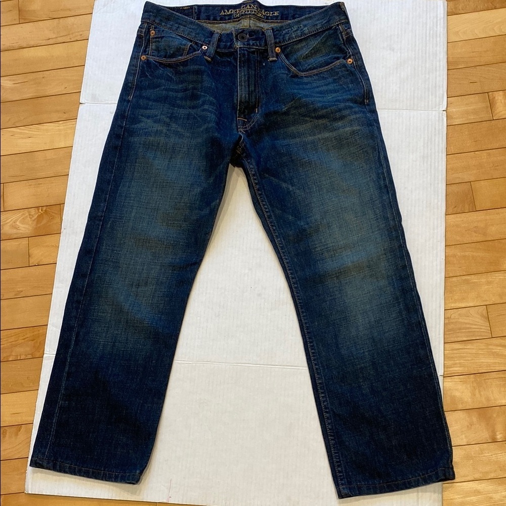 American Eagle Outfitters Dark Blue Straight leg relaxed fit Jeans Size 31/30